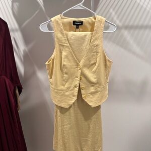 Yellow TwoPeice Vest Set
